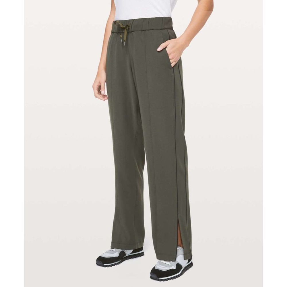 Lululemon Track Pants Green Elasticized Waist Womens Size 10